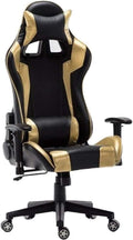 High Back Reclining Gaming Chair for Home Office Ergonomic PU Leather Computer Chair (Yellow)