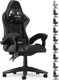 Ergonomic Gaming Chair with Adjustable Height, Reclining Feature, Headrest, and Lumbar Support for Adults (Basics, Pure Black)