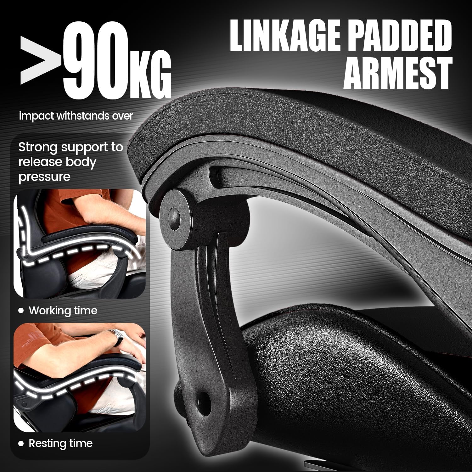 Ergonomic Gaming Chair with Adjustable Height, Reclining Feature, Headrest, and Lumbar Support for Adults (Basics, Pure Black)